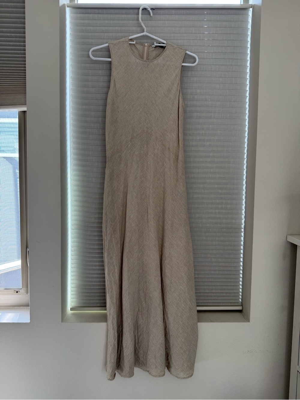 Zara Sleeveless Maxi Dress in Light Beige